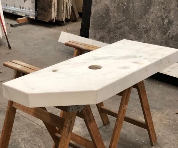 Mesada de baño Mármol Blanco Ibiza - Imagen 6