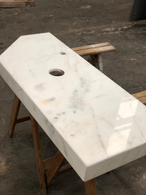 Mesada de baño Mármol Blanco Ibiza - Imagen 4