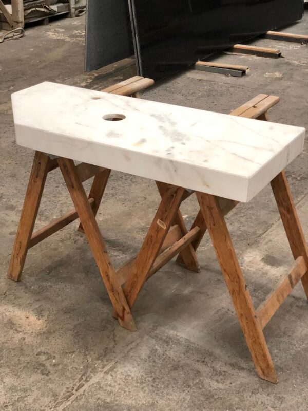 Mesada de baño Mármol Blanco Ibiza - Imagen 3