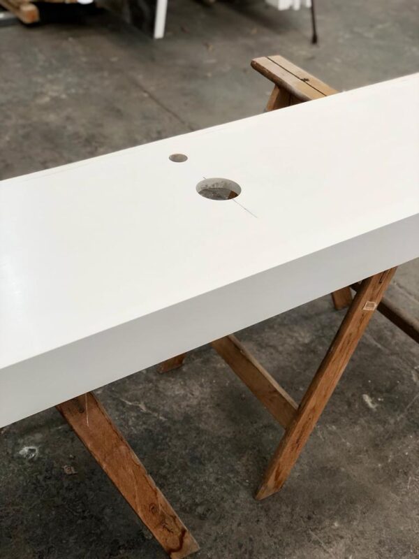 Mesada de baño en Stone Quartz Blanco Puro - Imagen 2