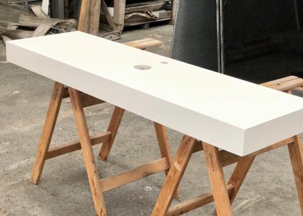 Mesada de baño en Stone Quartz Blanco Puro - Imagen 3
